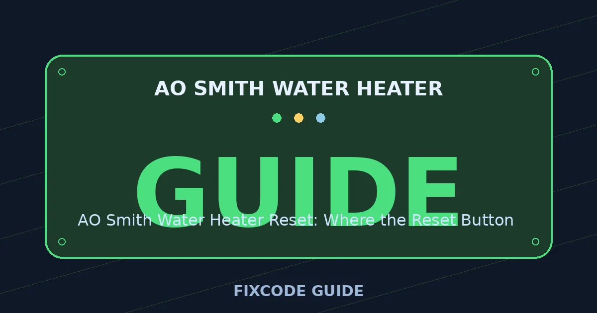 AO Smith Water Heater display showing GUIDE — FixCode Guide error code graphic