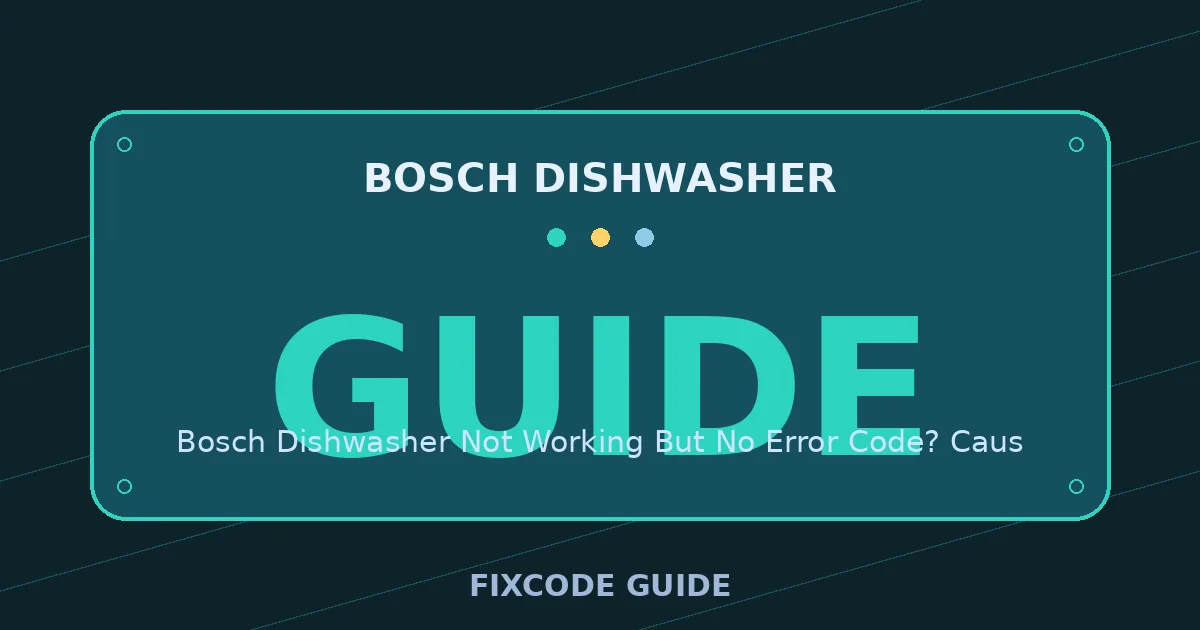 Bosch Dishwasher display showing GUIDE — FixCode Guide error code graphic