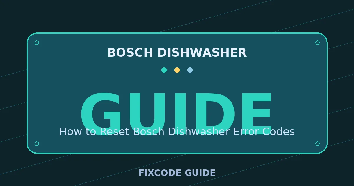 Bosch Dishwasher display showing GUIDE — FixCode Guide error code graphic