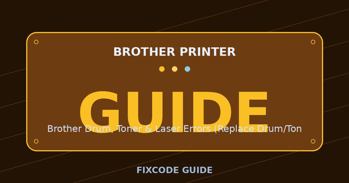 Brother Printer display showing GUIDE — FixCode Guide error code graphic