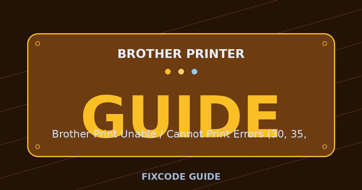 Brother Printer display showing GUIDE — FixCode Guide error code graphic