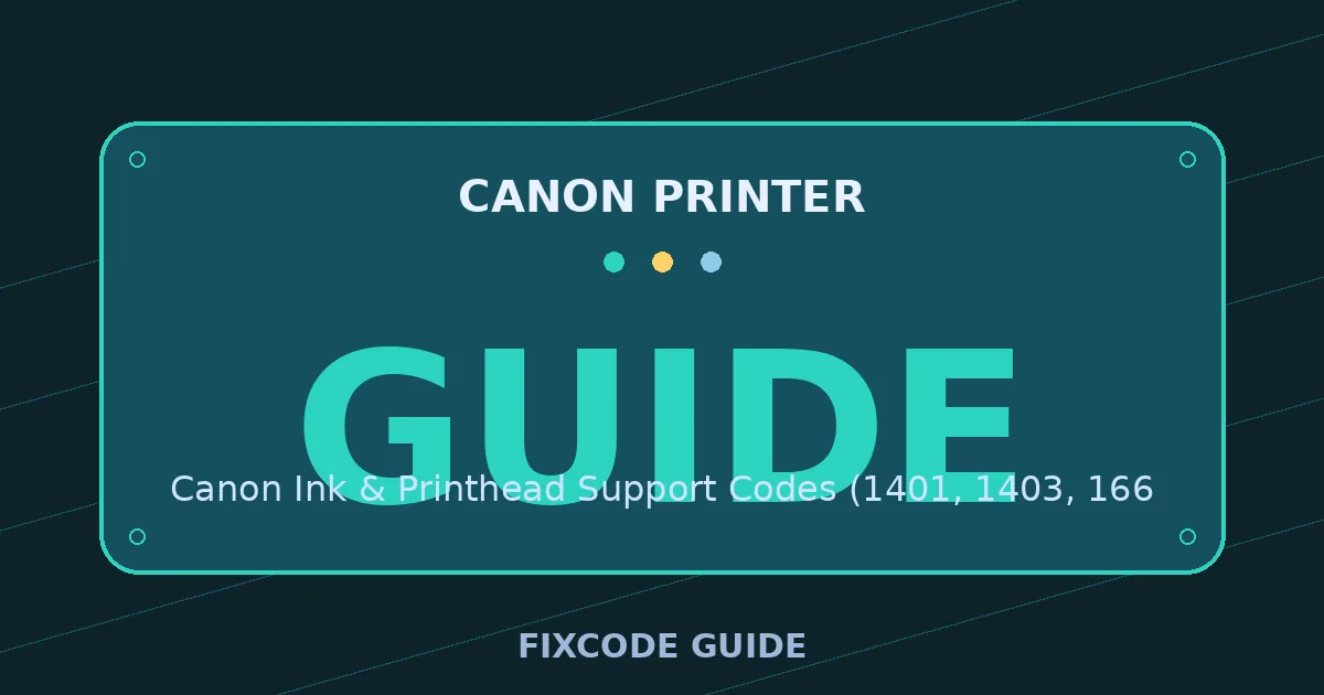 Canon Printer display showing GUIDE — FixCode Guide error code graphic