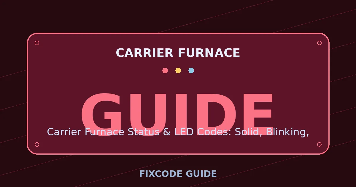 Carrier Furnace display showing GUIDE — FixCode Guide error code graphic