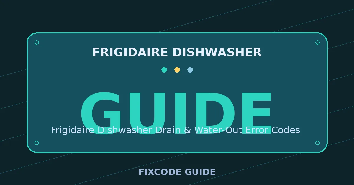 Frigidaire Dishwasher display showing GUIDE — FixCode Guide error code graphic
