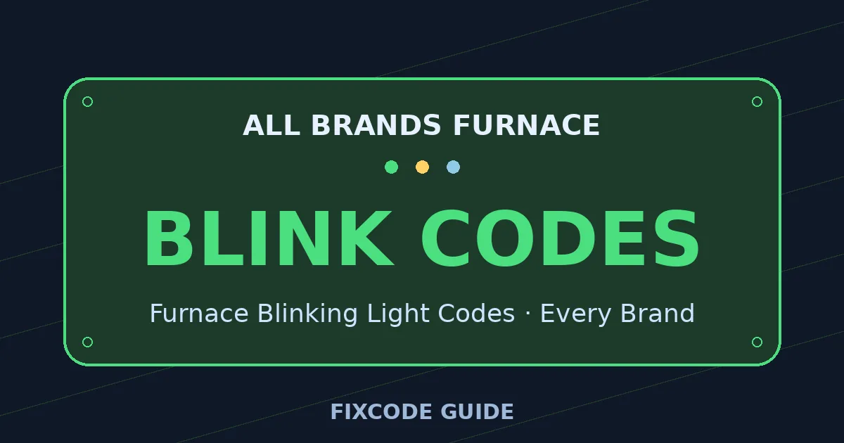 All brands Furnace display showing BLINK CODES — FixCode Guide error code graphic