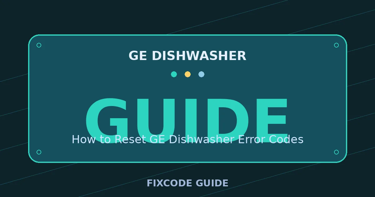 GE Dishwasher display showing GUIDE — FixCode Guide error code graphic