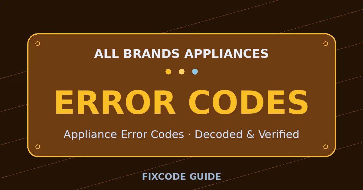 All brands appliances display showing ERROR CODES — FixCode Guide error code graphic