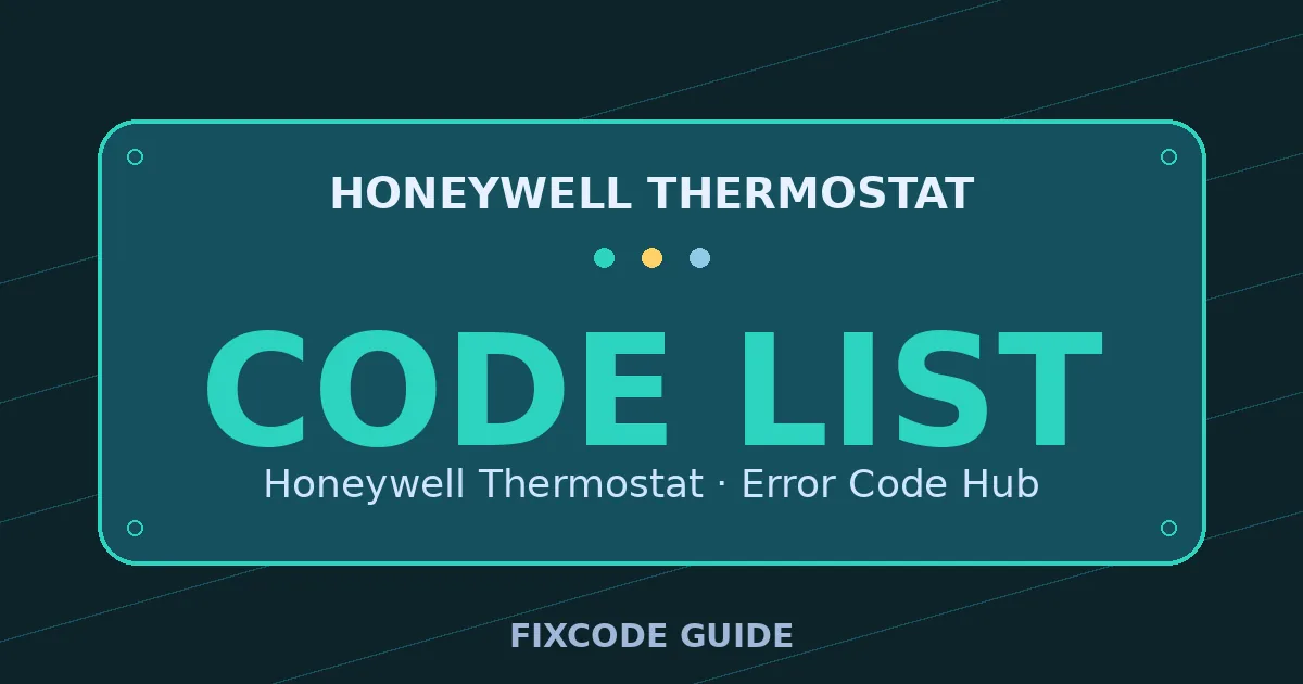 Honeywell Thermostat display showing CODE LIST — FixCode Guide error code graphic