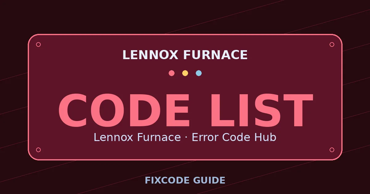 Lennox Furnace display showing CODE LIST — FixCode Guide error code graphic