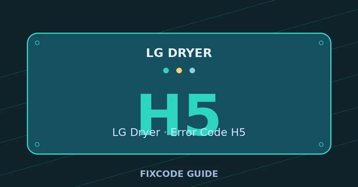 LG Dryer display showing H5 — FixCode Guide error code graphic