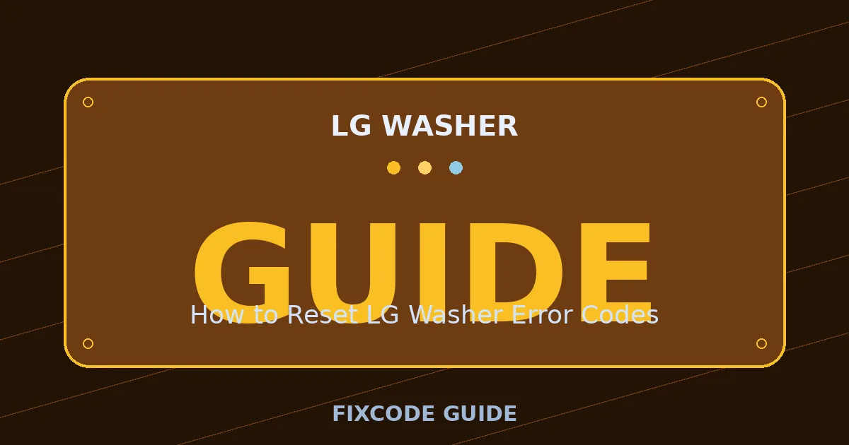 LG Washer display showing GUIDE — FixCode Guide error code graphic