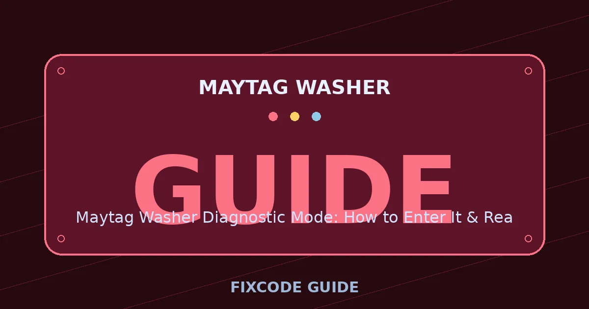 Maytag Washer display showing GUIDE — FixCode Guide error code graphic