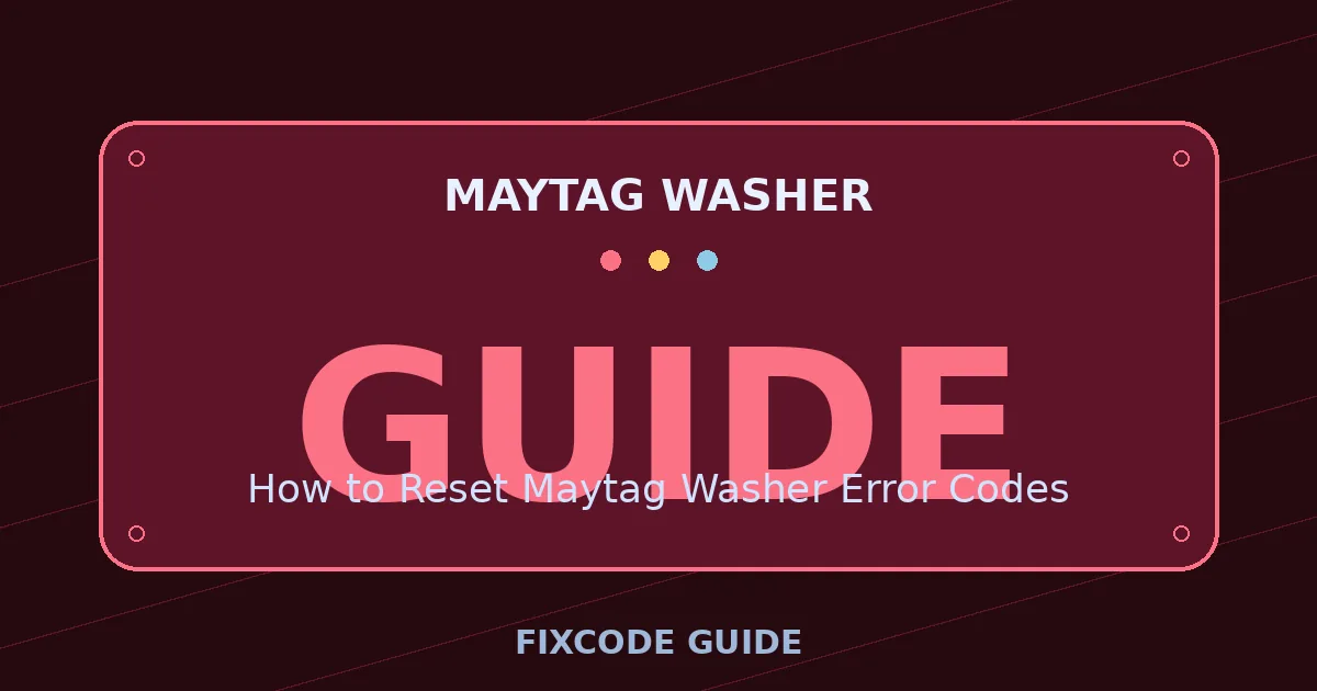 Maytag Washer display showing GUIDE — FixCode Guide error code graphic