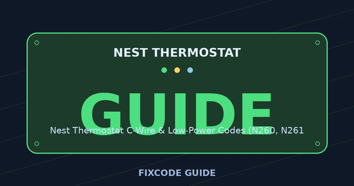 Nest Thermostat display showing GUIDE — FixCode Guide error code graphic