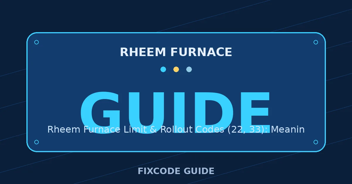 Rheem Furnace display showing GUIDE — FixCode Guide error code graphic