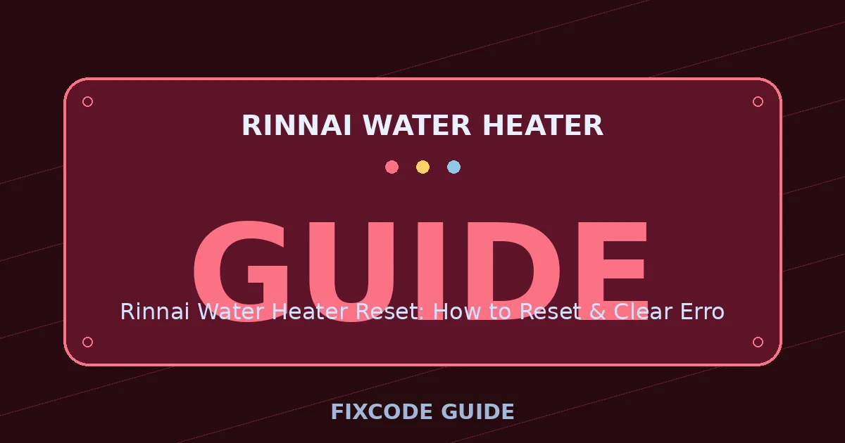 Rinnai Water Heater display showing GUIDE — FixCode Guide error code graphic