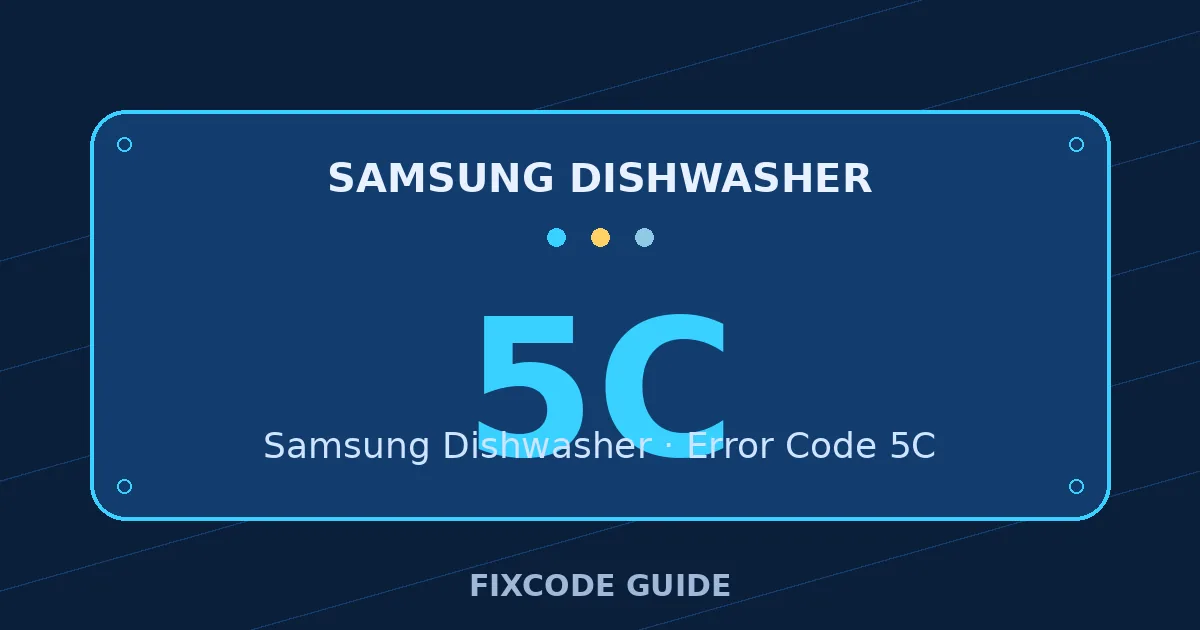 Samsung Dishwasher display showing 5C — FixCode Guide error code graphic