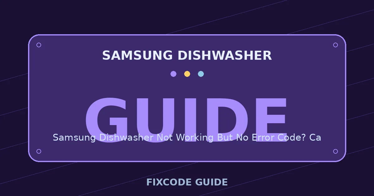 Samsung Dishwasher display showing GUIDE — FixCode Guide error code graphic