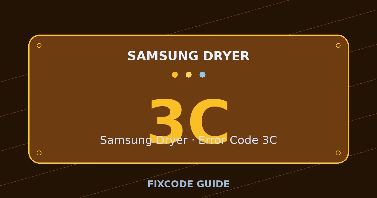 Samsung Dryer display showing 3C — FixCode Guide error code graphic