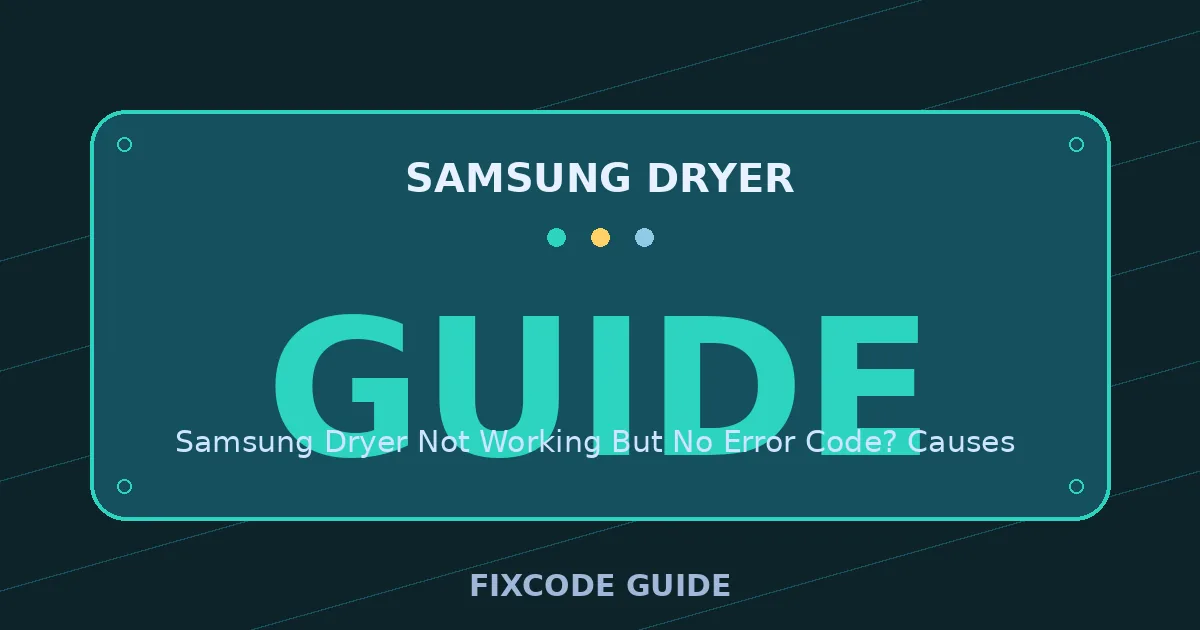 Samsung Dryer display showing GUIDE — FixCode Guide error code graphic