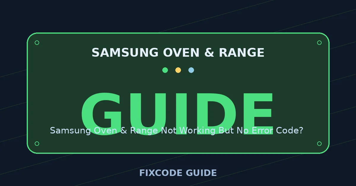 Samsung Oven & Range display showing GUIDE — FixCode Guide error code graphic