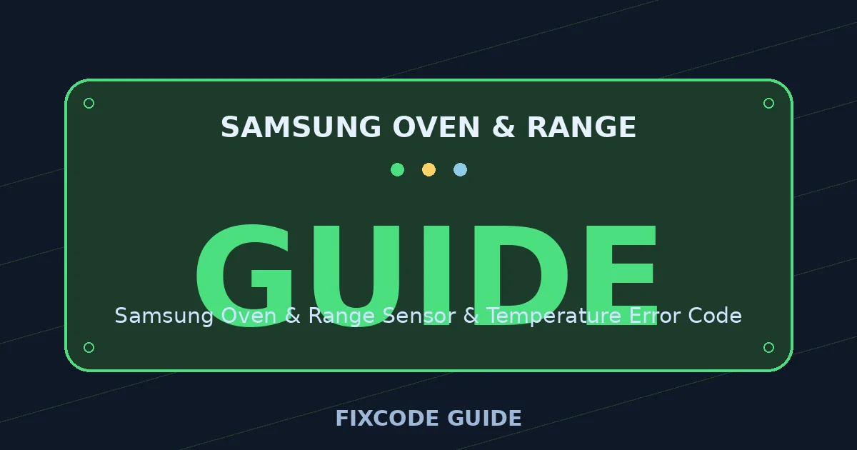 Samsung Oven & Range display showing GUIDE — FixCode Guide error code graphic