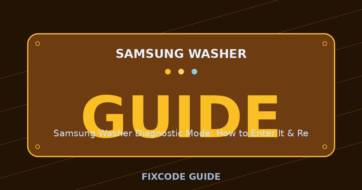 Samsung Washer display showing GUIDE — FixCode Guide error code graphic