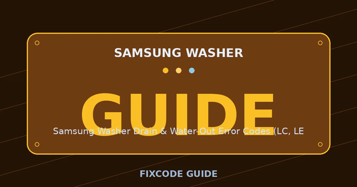 Samsung Washer display showing GUIDE — FixCode Guide error code graphic