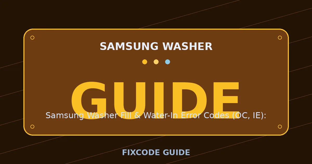 Samsung Washer display showing GUIDE — FixCode Guide error code graphic