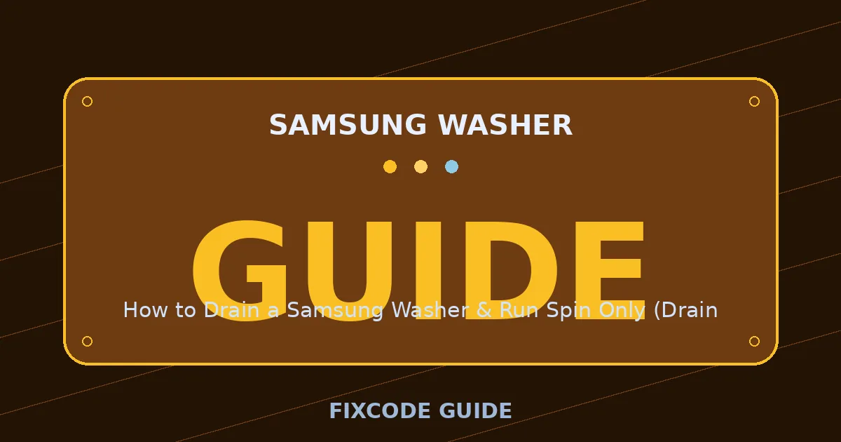 Samsung Washer display showing GUIDE — FixCode Guide error code graphic