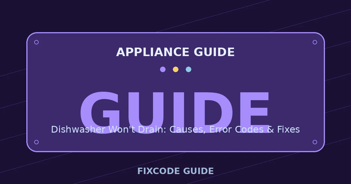 Appliance guide display showing GUIDE — FixCode Guide error code graphic