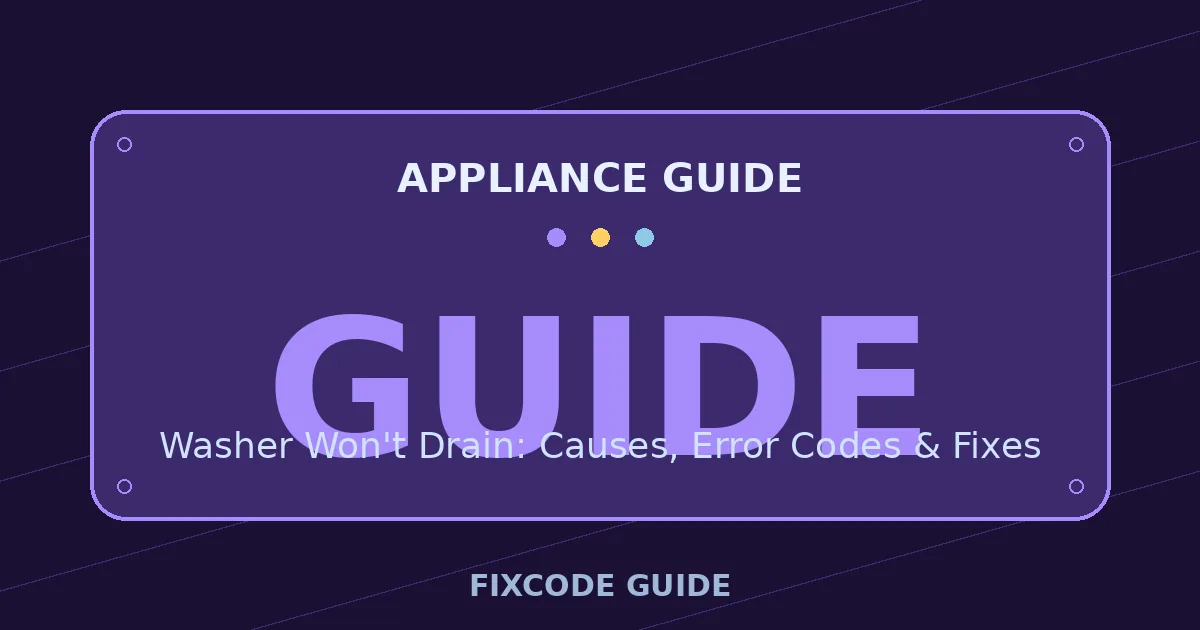Appliance guide display showing GUIDE — FixCode Guide error code graphic