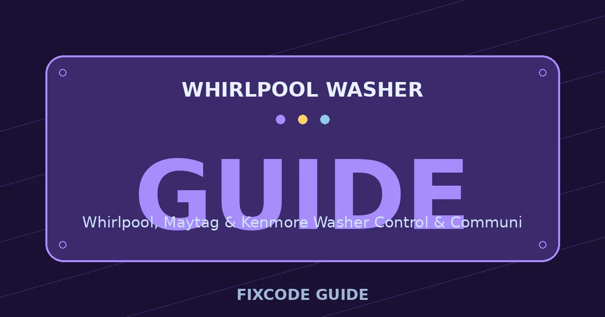 Whirlpool Washer display showing GUIDE — FixCode Guide error code graphic