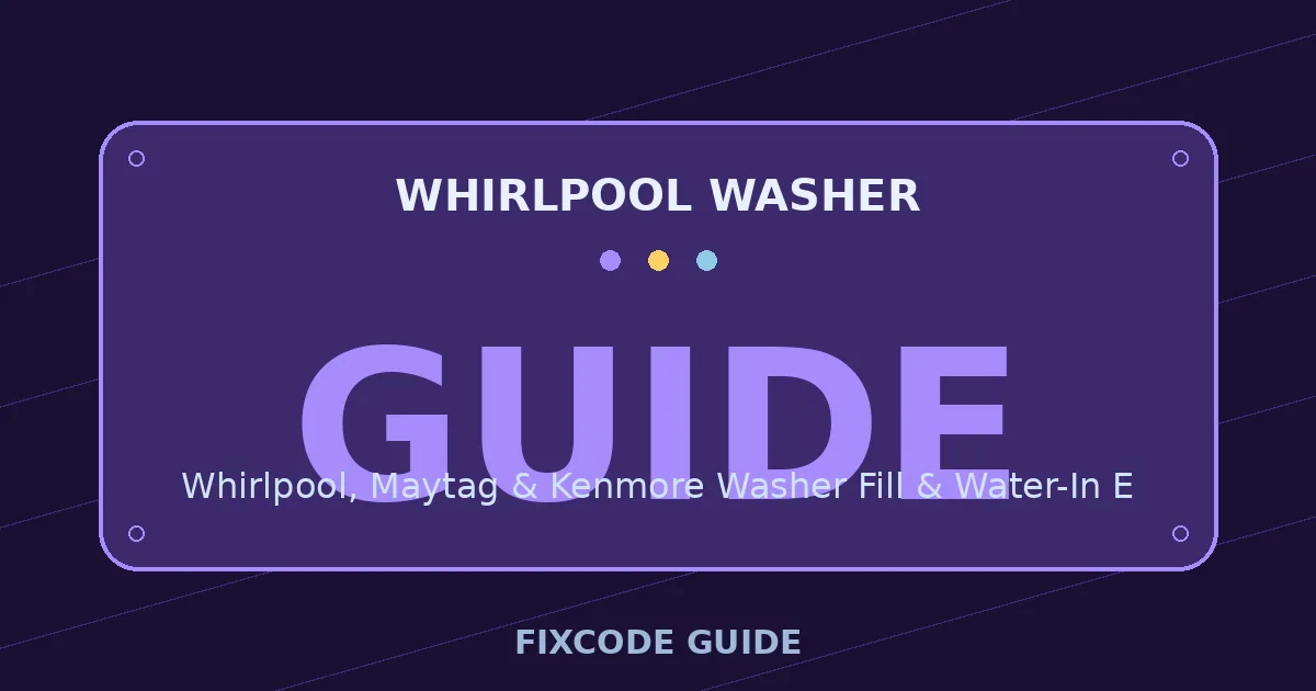 Whirlpool Washer display showing GUIDE — FixCode Guide error code graphic