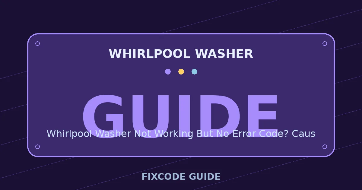 Whirlpool Washer display showing GUIDE — FixCode Guide error code graphic