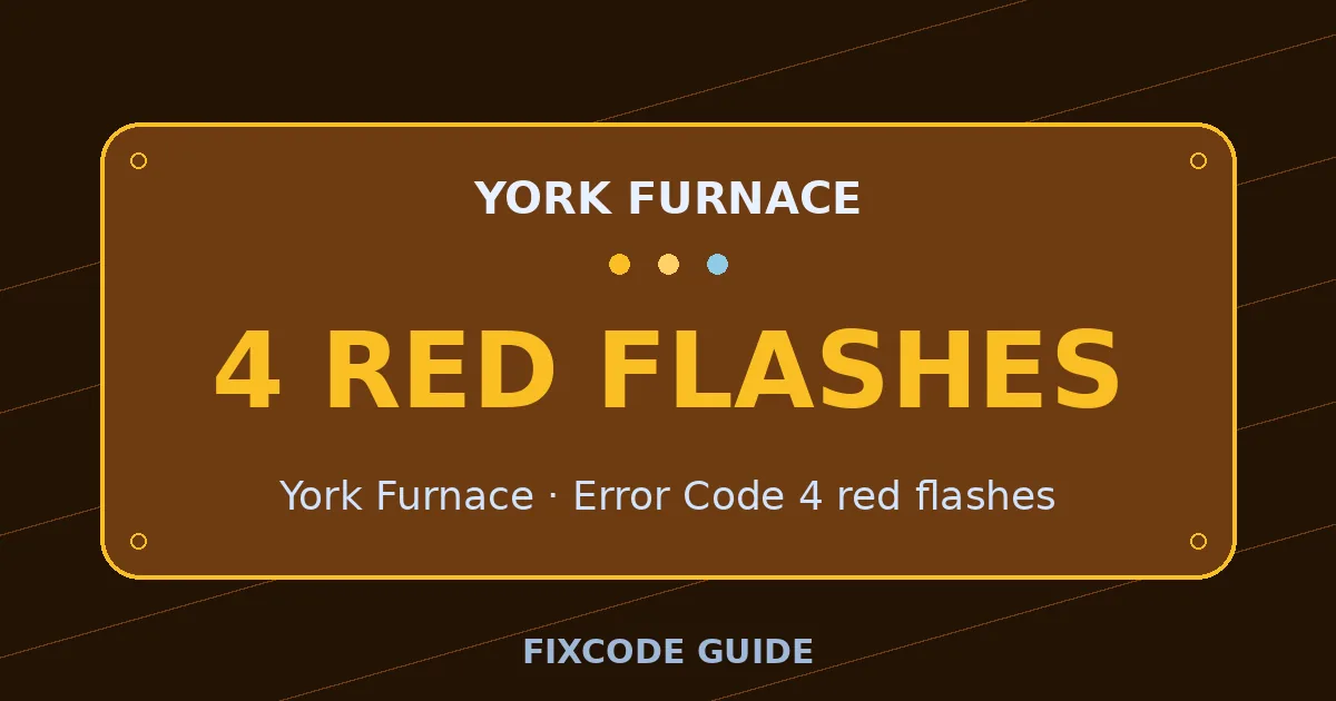 York Furnace display showing 4 red flashes — FixCode Guide error code graphic